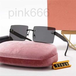 Zonnebril Designer Brand Design Randloze Rechthoek Zonnebril Getinte Frameloze Brillen Vintage Transparante Rechthoek Bril voor Vrouwen Mannen ERB4