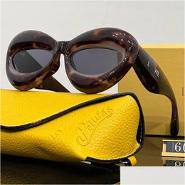 Lunettes de soleil Designer Cat Eye pour femmes Lunettes Mens Beach Protection Lunettes Voyage Sun Verre Gonflable Design Sunglass avec boîte Drop Otlwj