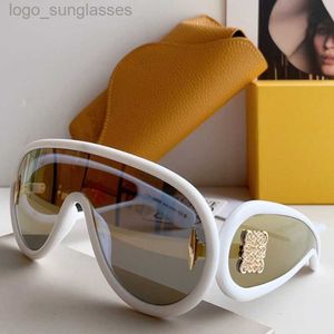 Gafas de sol de diseñador MUJERES de lujo Máscara de ondas de verano en acetato para mujeres y hombres Gafas de fiesta de ocio Lentes de color Marco negro Lunettes de soleil Máscara de ondas