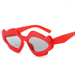 Lunettes de soleil Designer Rouge Flamme Lèvre Nuage Femmes Pour Hommes Vintage Punk Dames Lunettes de Soleil Tendance Hip Hop Nuances