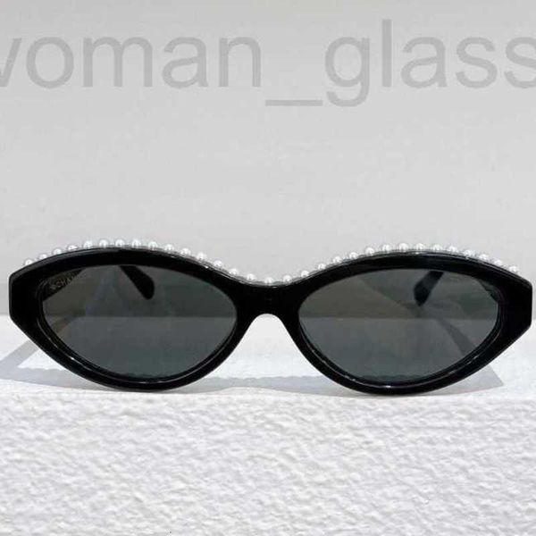 Lunettes de soleil designer Petites lunettes de soleil parfumées 23C perle modèle 2023 nouvelle mode petit rond noir FIYG