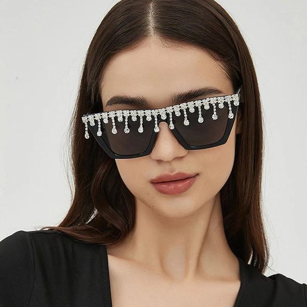 Gafas de sol Diamond Cat Eye Mujeres Rhinestone Gafas de sol Gafas Steampunk Ladies Shades Gafas De Sol Para