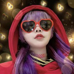 Gafas de sol con efecto de difracción de corazones, gafas para ver cómo las luces cambian a forma de corazón por la noche, moda femenina, forma de amor roja