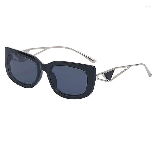 Lunettes de soleil DIKELANG 2023 mode femmes lunettes de soleil cadre carré concepteur lunettes de soleil métal Framele jambes haute qualité plage cadeaux fille