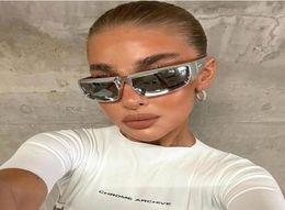 Zonnebrillen Dixsg Fashion Women Sun Glasses Vitnage Buiten Vissen Rijslijtage Futuristische Silver Hip Hop Jumping -bril Y2K3572171