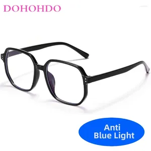 Lunettes de soleil DOHOHDO RECTANGE Men de grandes lunettes à cadre anti-bleu Lunes féminines de la mode Fashion Fashion Transparent Eyewear poly