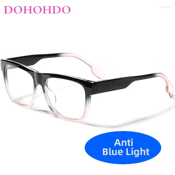 Lunettes de soleil DOHOHDO Rectangulaire Bleu Lumière Hommes Vintage Lunettes Cadre Mode Clair Anti-Bleu-Ray Lentille Femmes Lunettes Optique Ordinateur Lunettes