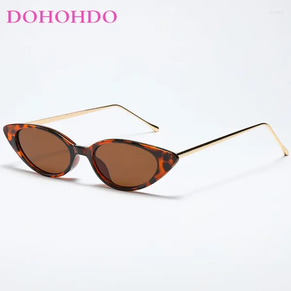 Lunettes de soleil Dohohdo Retro Cat Eye for Men Women Women Designer Fashion Small Frame Sun Verres Femelles Glases Trend UV400
