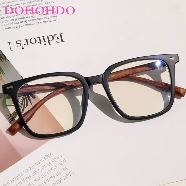 Lunettes de soleil Dohohdo Wood Match Retro Anti Blue Lights Light For Women Optical Men Square Eyeglass Cadre Clear Lens Eyewear Gift Cames