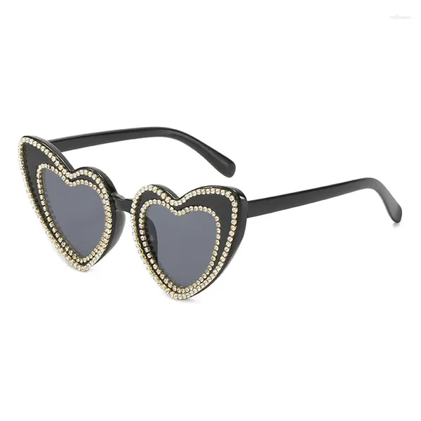 Gafas de sol DOISYER Gafas personalizadas con incrustaciones de diamantes Moda en forma de corazón Con incrustaciones de corazón