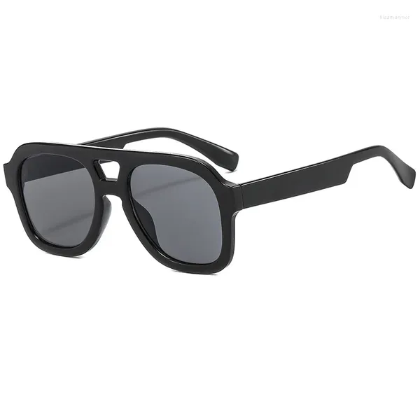 Gafas de sol de doble marco grueso para hombre, gafas resistentes a los rayos UV, 23 gafas de sol para mujer