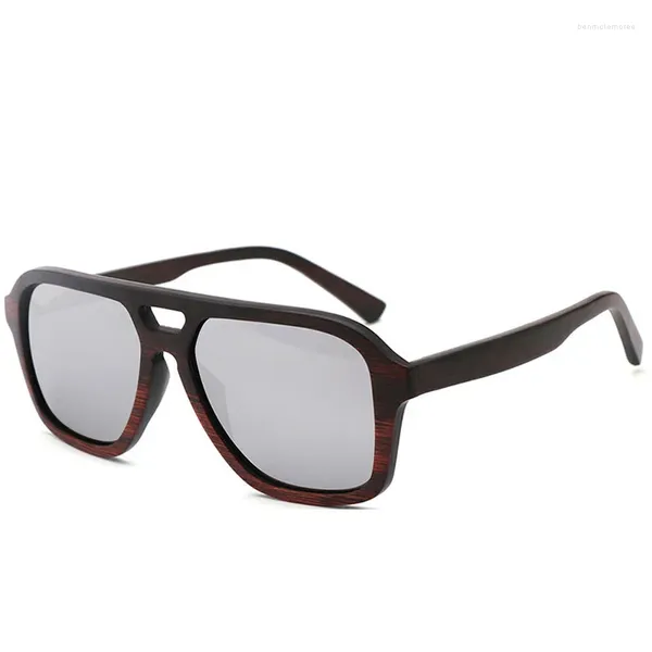 Gafas de sol de madera de ébano para hombre, lentes de sol polarizadas de diseñador de marca BerWer de lujo, gafas de sol Vintage para mujer