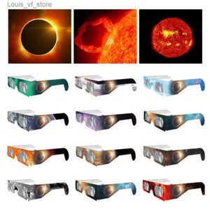 Gafas de sol Eclipse Juego de gafas de visualización con protección UV Marco de papel liviano con impresión de imagen de sol colorida 6/12 H240316