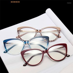 Zonnebril Elbru Retro Cat's Eye TR90 Frame Anti-blauw Licht Effen Bril Elektronisch Scherm Stralingsbescherming Mode Brillen