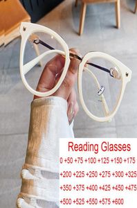 Zonnebrillen Elegant Wit Oversized Round Round Glazen frame mode grote heldere lens Presbyopia bril TR90 Blue Light 20226341052