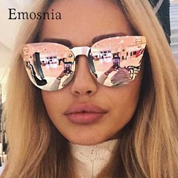 Gafas de sol Emosnia Gafas de sol rosadas Cráneo de oro rosa Gafas de sol de gran tamaño Diseñador de la marca Gafas de sol con montura grande para mujer Gafas para mujer J230301