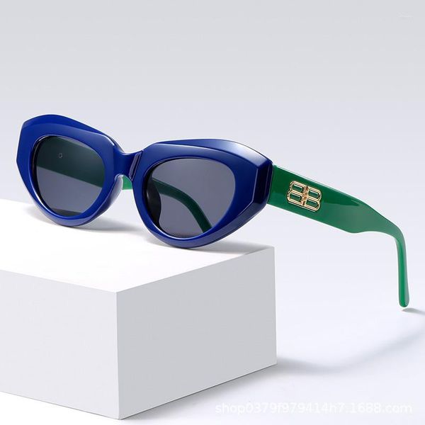 Lunettes de soleil Europe et États-Unis Personnalité 2023 Retro Hip Hop Elliptical Street Pography Fashion Sung