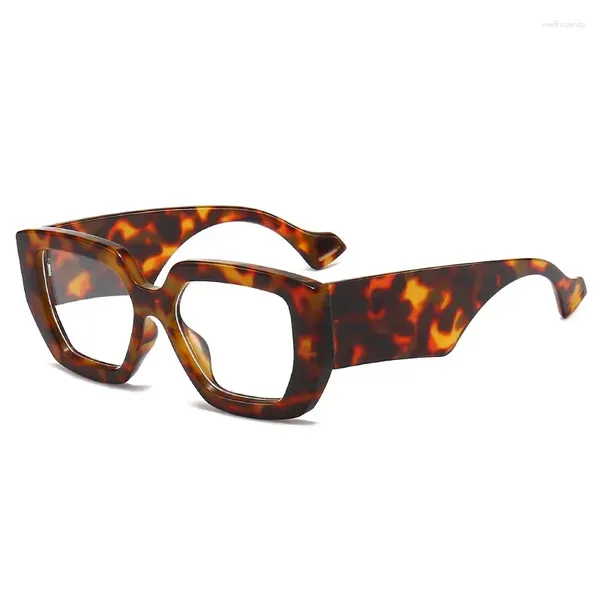 Lunettes de soleil tendance européenne et américaine cadre carré large miroir jambe neutre lumière plate mode rétro rue po dames