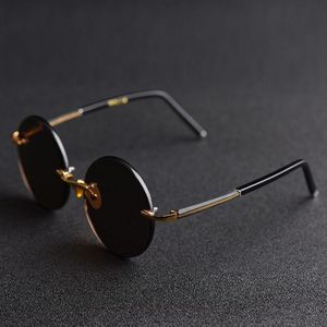 Les lunettes de soleil évoquent des verres de soleil en verre mâle ronds pour les hommes sans montée brun vintage surdimensionné de 58 mm-150 mm grosglasses 2294