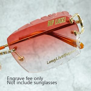 Lunettes de soleil frais supplémentaires pour personnaliser les initiales sur les lentilles, ajouter un nom gravé, frais de gravure uniquement, lunettes non incluses