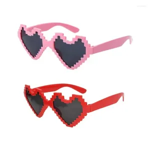 Lunettes de soleil accrocheuses pour mariage, carnavals pour adultes, lunettes Po, fête de noël, cadre en forme de cœur Pixel