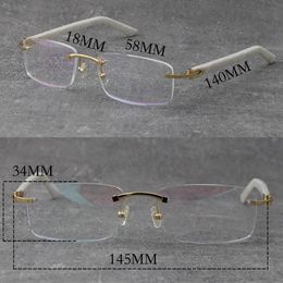 Zonnebrillen Fabriek Directe Verkoop Randloze Dames Man 18k Gouden Frame Leesbril presbyope Brillen Metalen Frames Bijziend Optische Armen Plank Brillen