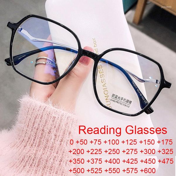 Lunettes de soleil clairvoyance lunettes pour Vision 2 2.25 3 Plus mode Anti lumière bleue lunettes carrées lentille claire lecture optique femmes