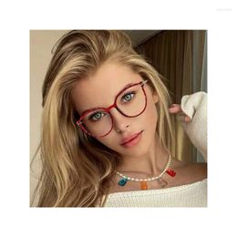 Zonnebril Mode Anti Blauw Licht Bril Vrouwen Computer Eyewear Designer Cat Eye Brillen Lady Clear Optical Goggle Frame