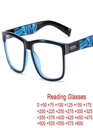 Lunettes de soleil Fashion Anti Blue Light Sport Reading Lunes Men Big Square Presbyopie Eyeglass Clear Lens Gaming Computer Glassessung2964408