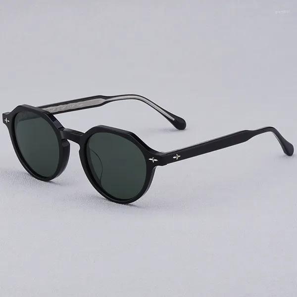 Gafas de sol de diseñador de marca de moda hechas a mano Retro Vintage acetato redondo femenino masculino al aire libre UV400 gafas de miopía