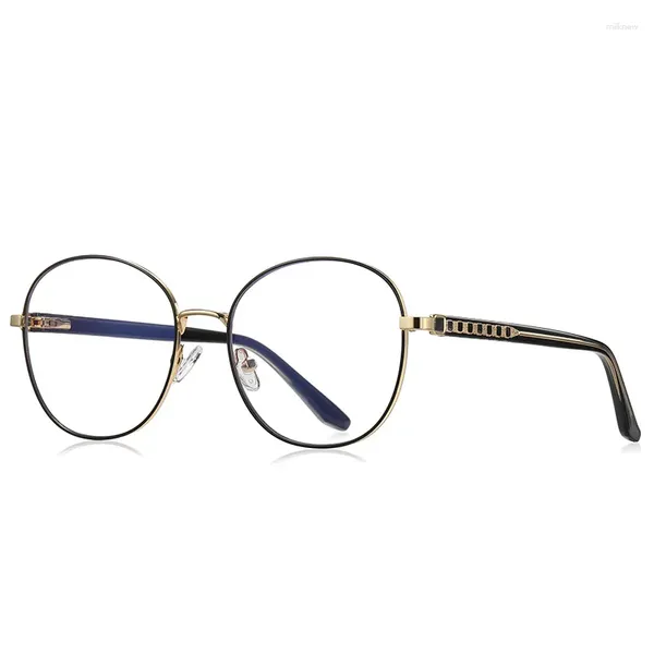 Gafas de sol Marca de moda Producto Gafas Redondas para mujer Anti Azul Personalizadas Multi Color Metal Marco de gafas Oficina de negocios