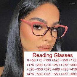 Lunettes de soleil Fashion Cat Eye Anti Blue Light Lunettes de lecture Femmes Haute Qualité Double Couleur Petit Cadre Optique Lunettes d'ordinateur Presbyte