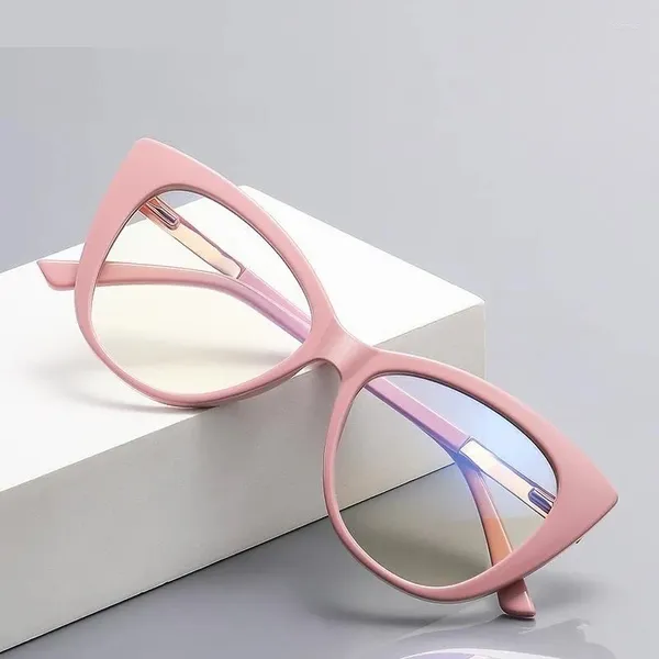 Lunettes de soleil mode œil de chat Anti lumière bleue lunettes de lecture femmes miroir plat loupe optique presbytie lunettes européennes