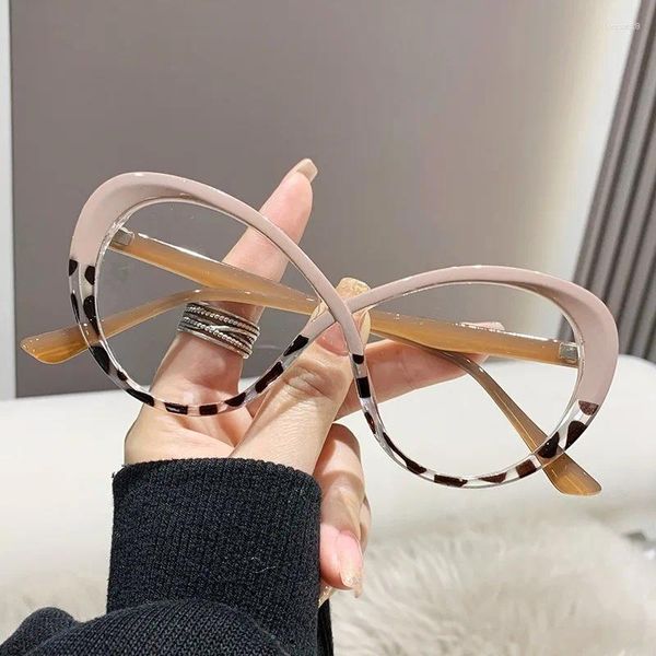 Lunettes de soleil Fashion Cat Eye Anti Blue Light Pochromic Lunettes Femmes Vintage Triangle Métal Cadre Couleur Changement Protection Lunettes