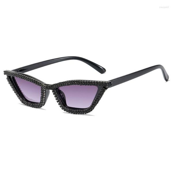 Gafas de sol Moda Ojo de gato Diamante Mujeres Personalidad Anteojos Forma cóncava Señoras Gafas de sol frescas Mujer