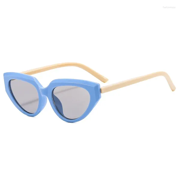 Lunettes de soleil œil de chat pour femmes et hommes, verres miroir Anti-reflet de styliste, en plastique, UV400, Oculos