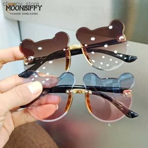 Gafas de sol Moda Gafas de sol infantiles Baby Uv400 Gafas Sun Girls Boys Cartoon Bear Eyeglasses Anti-Glare Gafas de sol REFT Y240416