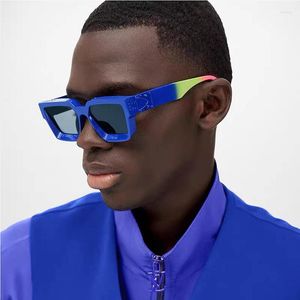 Gafas de sol de moda de diseñador clásico de gran tamaño cuadradas para hombres y mujeres, gafas de sol de tendencia con montura grande, gafas de sol Punk UV400