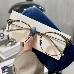 Lunettes de soleil mode clair rond demi-monture lunettes optiques en métal cadre lunettes anti-rayons bleus