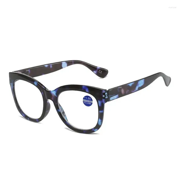 Gafas de sol Fashion Clear Square Reading Gafas Mujeres Luxury Excrezed Ejeglas de tendencia al marco de leopardo de luz anti azul 1.25