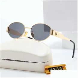 Gafas de sol Diseñador de moda para mujeres Hombres Gafas Igual que Lisa Triomphe Beach Street P O Small Sunnies Metal FL Frame Drop Entrega Dhnn9