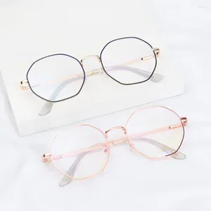 Lunettes de soleil Fashion Eye Wear Retro Octogone Anti-Blue Lumières Lumières Lunes Myopie Miroir optique Miroir Vision