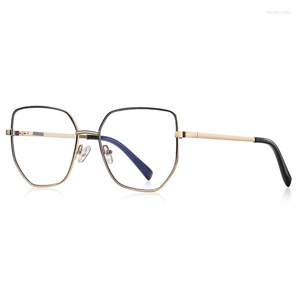 Lunettes de soleil mode lunettes femmes grand cadre irrégulier Anti lumière bleue métal pour jeux rayonnement optique lunettes