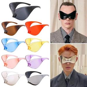 Lunettes de soleil Mode Goggle Sports Lunettes de soleil Punk Wrap Around Futuriste Y2K Nuances pour hommes femmes