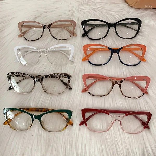 Gafas de sol de moda gradiente de color gafas de gato coreano Tr90 anti luz azul mujeres gafas de diseñador de lujo marco óptico de las señoras