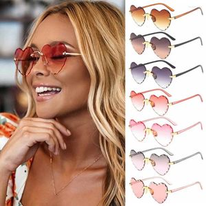 Zonnebril Mode Hartvormige Vrouwen Gradiënt Liefde Zonnebril Trendy Party Cosplay Eyewear Shades UV400