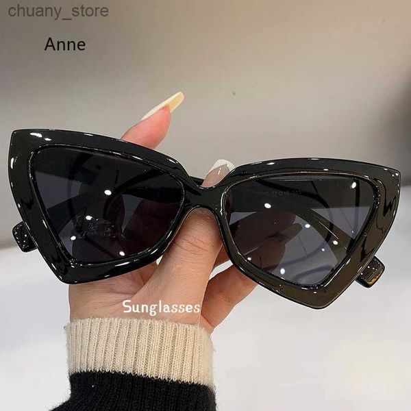 Gafas de sol Fashion Hip Hop Cat Eyewear for Men Women New Tendy Bread Frame Gafas de sol Unisex Conducción al aire libre Montar sombrillas Y240416