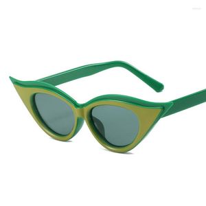 Zonnebril Mode Hip Hop Cat Eye Vrouwen Shades Vintage Klein Frame Sexy Cateye Zonnebril Voor Vrouwelijke Reizen Stijl Oculos