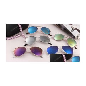 Gafas de sol Moda Niños Espejo Lente Niños Niña Niño Rana Reflectante Color Caramelo Marco Gafas de Sol Verano Playa Gota al aire libre Entregar DH78V