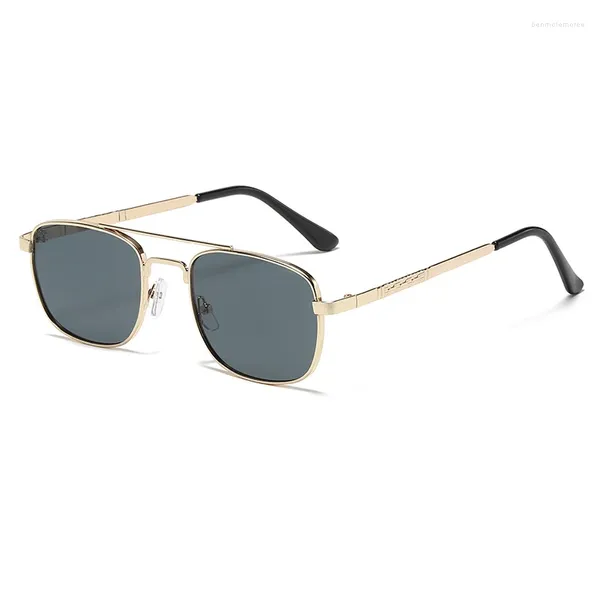 Gafas de sol Moda Diseño de lujo Rectángulo Mujeres Hombres Color del océano Lente gradiente Pequeño marco cuadrado Gafas de sol Hombre Señora Gafas